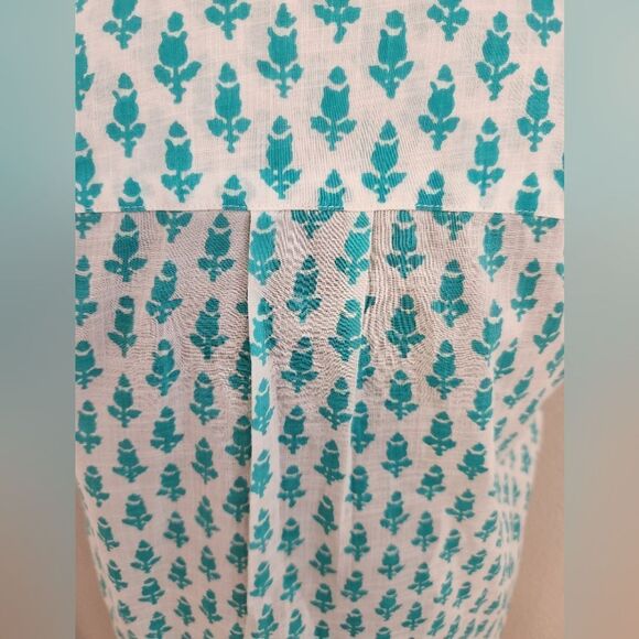 J. Crew Teal and Blue Floral Blouse - Picture 7 of 9